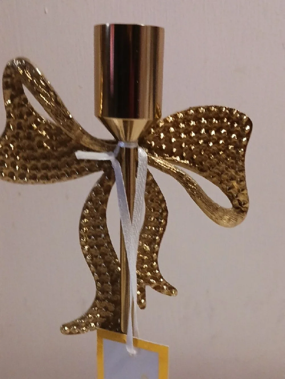 Gorgeous cupcakes & cashmere Gold Candle Holder with Rhinestone Bow Accent🎀⚜️🎀